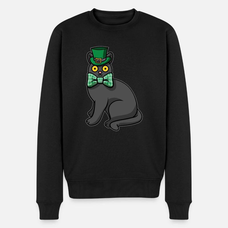Chat noir Saint-Patrick - Pull Premium bio Homme - noir