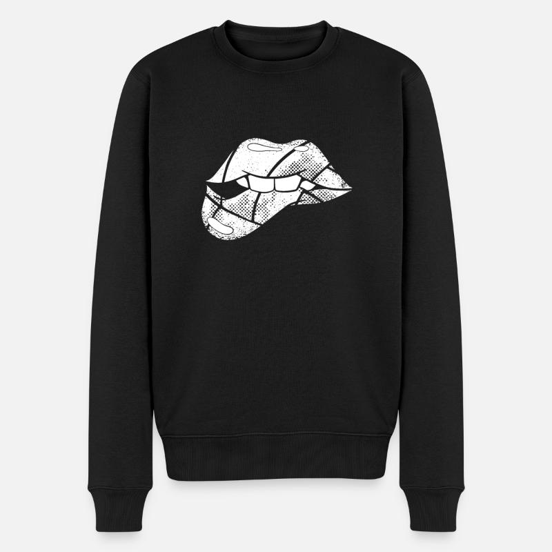 Bouche de volleyball - Pull Premium bio Homme - noir