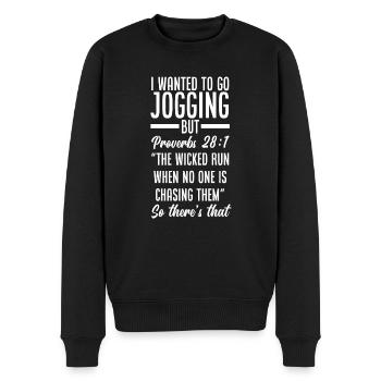 Jesus Christus Christ Religion Religiös - Männer Premium Bio Pullover - Schwarz - Vorne - Nico (187cm)
