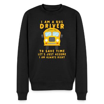 Funny School Bus Driver Appreciation anniversary - Männer Premium Bio Pullover - Schwarz - Vorne - Nico (187cm)