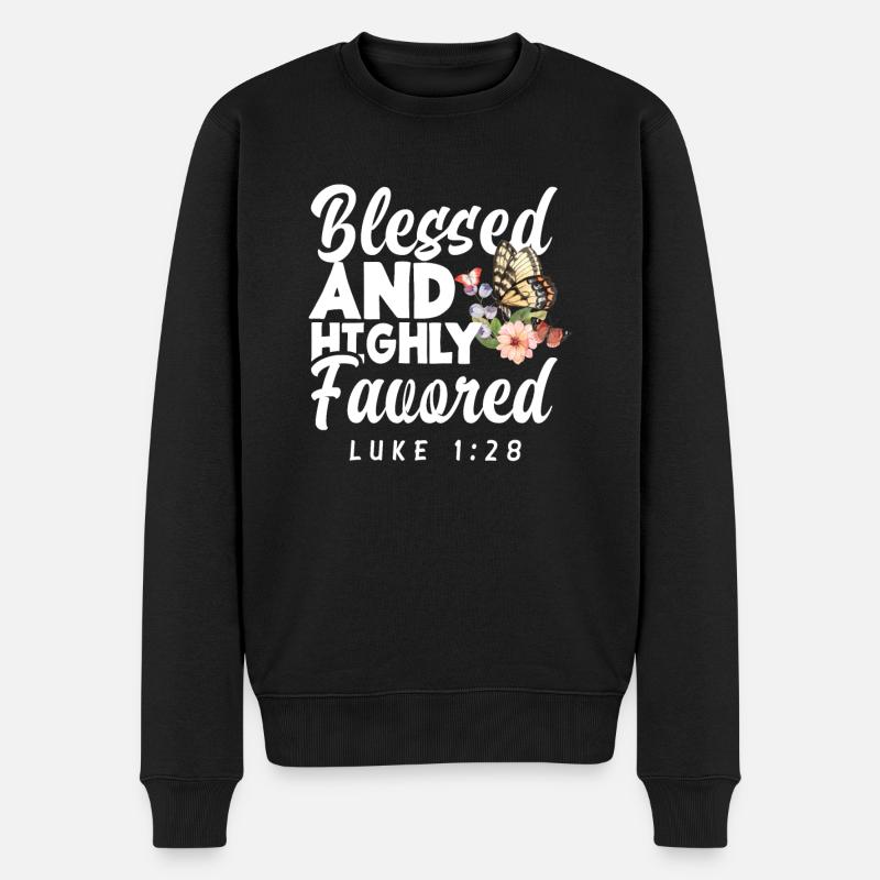 Jesus Christus Christ Religion Religiös - Männer Premium Bio Pullover - Schwarz