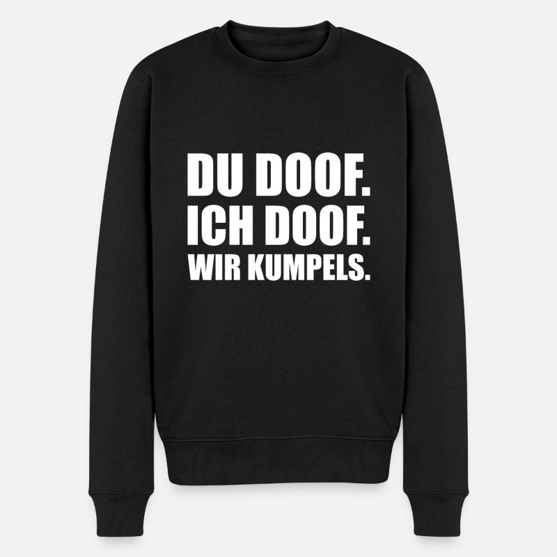 freunde fuer ewig - Männer Premium Bio Pullover - Schwarz