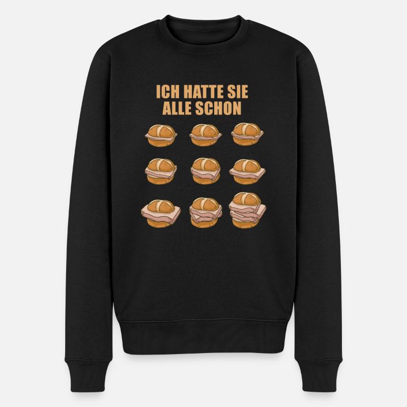 Ich hatte sie alle schon Leberkäse Fleischkäse - Männer Premium Bio Pullover - Schwarz