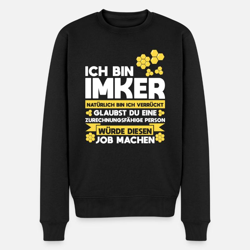 Imker Bienen Honig Geschenk - Männer Premium Bio Pullover - Schwarz