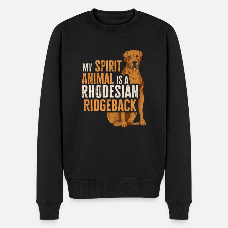 Chien Rhodesian Ridgeback - Pull Premium bio Homme - noir