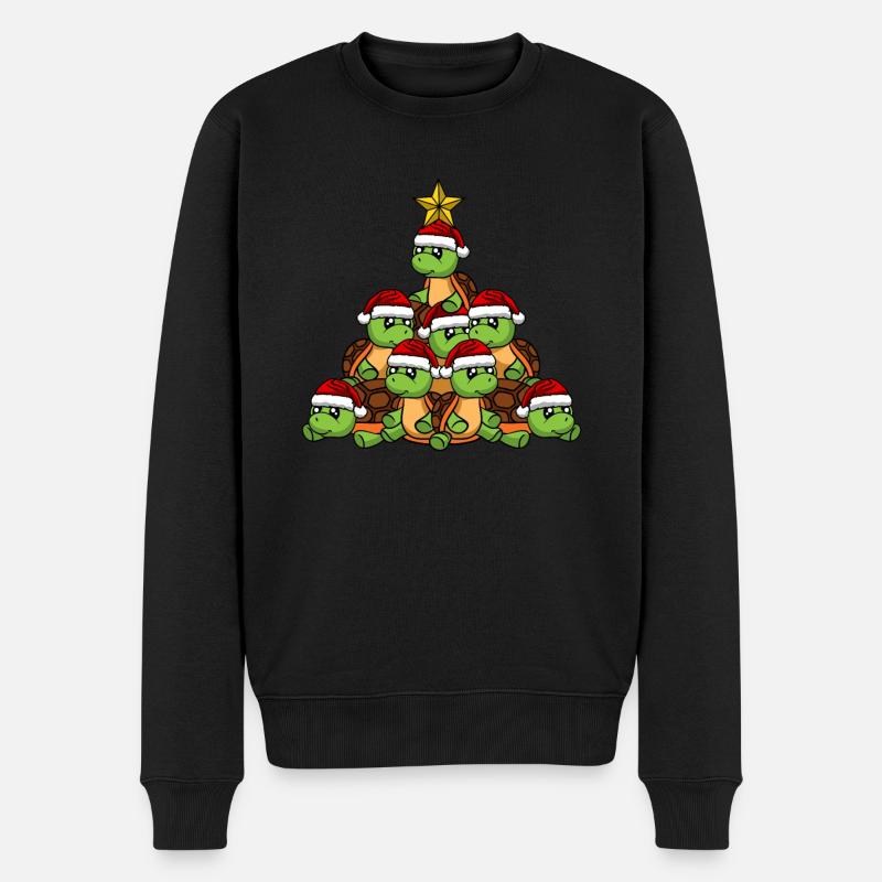 Arbre de Noël tortue - Pull Premium bio Homme - noir