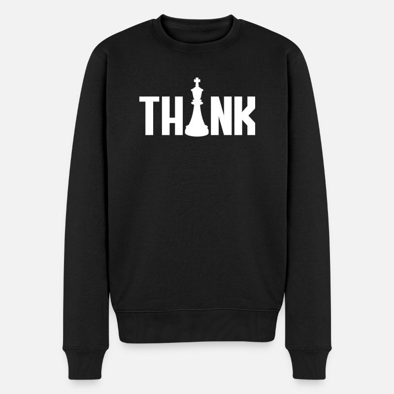 Lustiges Schach Spieler Schachspieler Geschenk - Männer Premium Bio Pullover - Schwarz