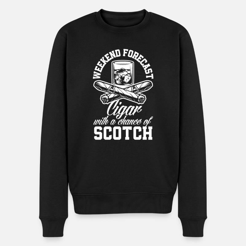 Zigarre Und Scotch Zigarrenraucher Geschenk - Männer Premium Bio Pullover - Schwarz