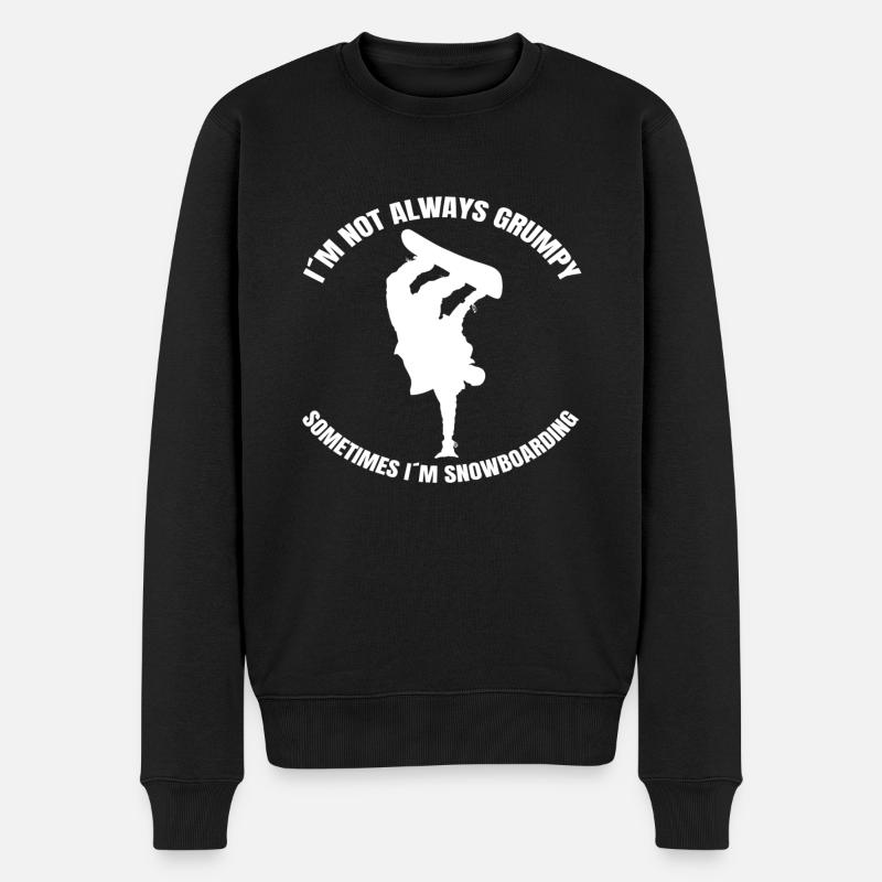 Snowboardfahrer Snowboard Wintersport Spruch - Männer Premium Bio Pullover - Schwarz