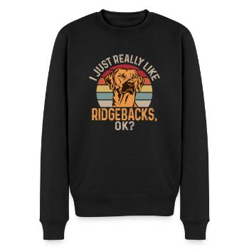 Rhodesian Ridgeback Hund - Männer Premium Bio Pullover - Schwarz - Vorne - Nico (187cm)