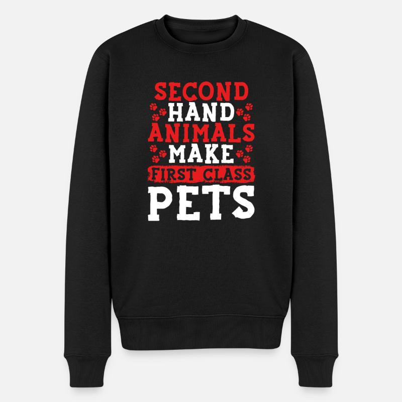 Make first-class pets - Men's Premium Organic Jumper - black