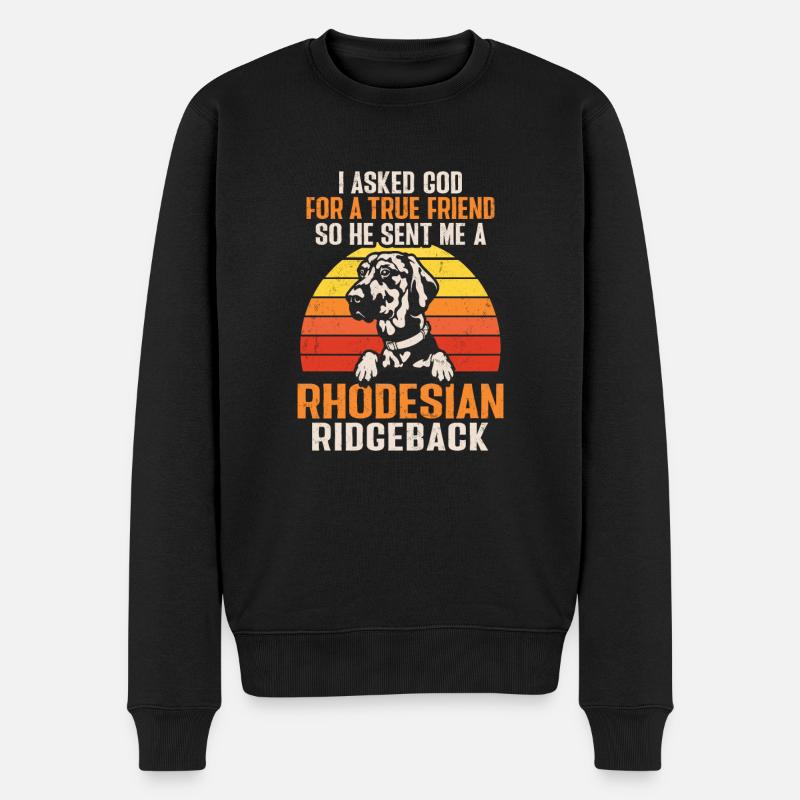 Rhodesian Ridgeback Dog - Men's Premium Organic Jumper - black