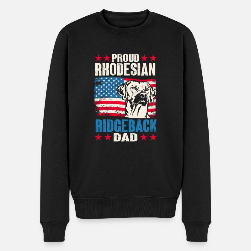 Rhodesian Ridgeback Hund - Männer Premium Bio Pullover - Schwarz