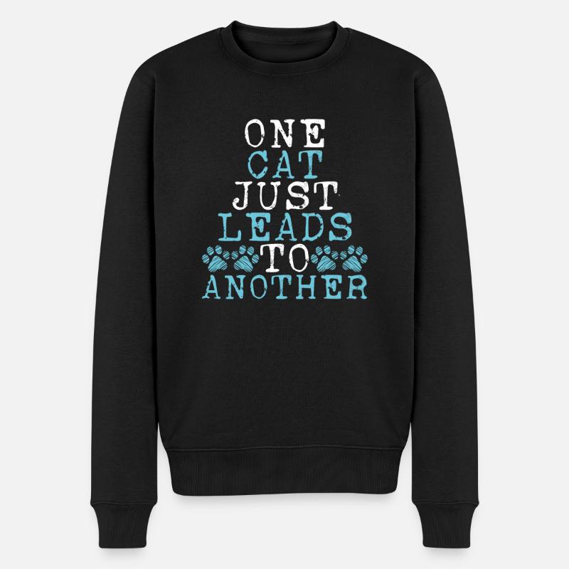 Eine Katze Führt Nur - Männer Premium Bio Pullover - Schwarz