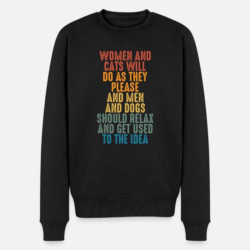 Femmes et chats - Pull Premium bio Homme - noir