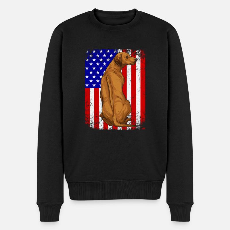 Chien Rhodesian Ridgeback - Pull Premium bio Homme - noir