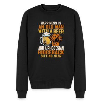 Rhodesian Ridgeback Hund - Männer Premium Bio Pullover - Schwarz - Vorne - Nico (187cm)