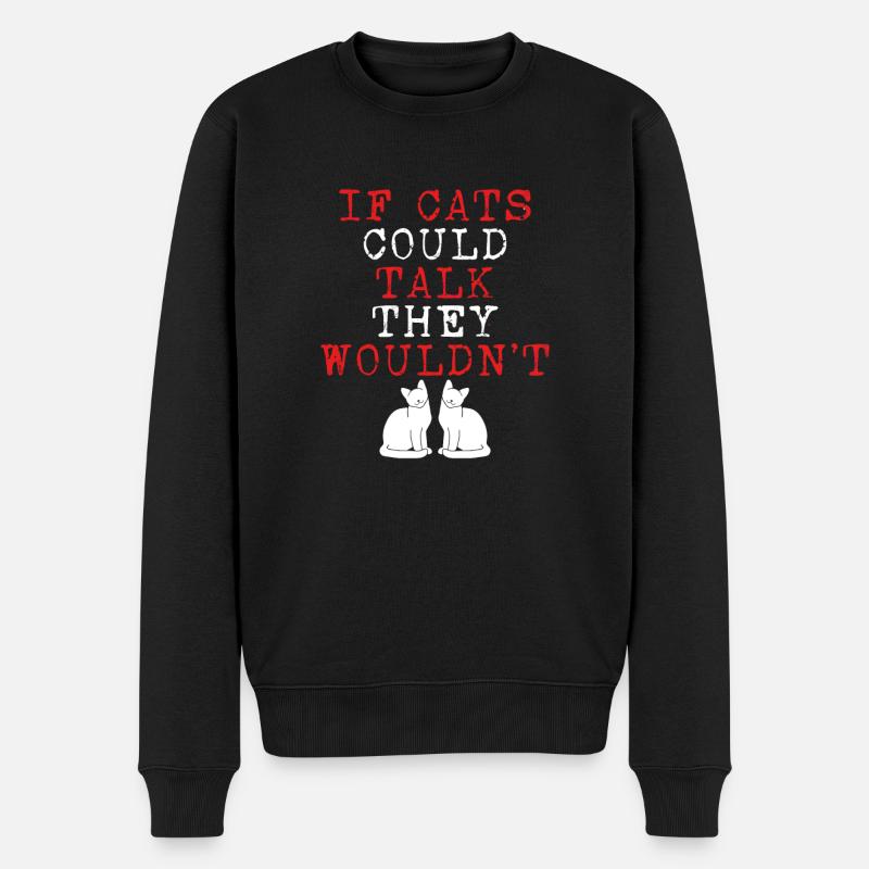 When cats could talk - Men's Premium Organic Jumper - black