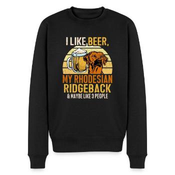 Rhodesian Ridgeback Hund - Männer Premium Bio Pullover - Schwarz - Vorne - Nico (187cm)
