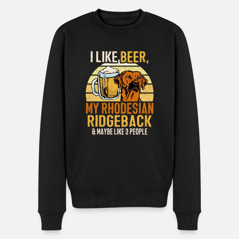 Rhodesian Ridgeback Hund - Männer Premium Bio Pullover - Schwarz