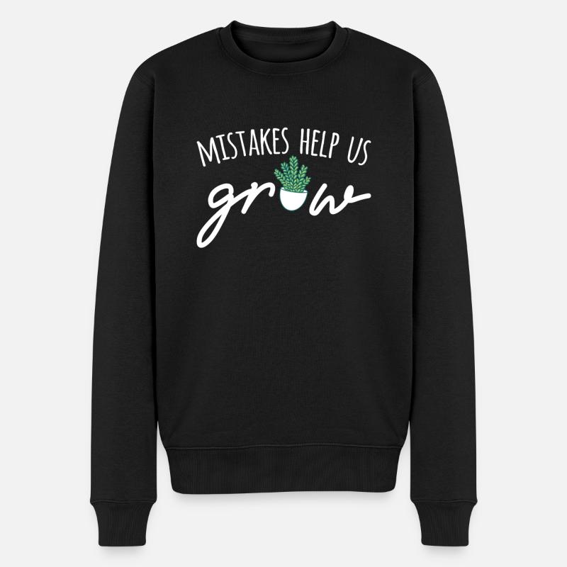 Mistakes Help Us Grow - Männer Premium Bio Pullover - Schwarz