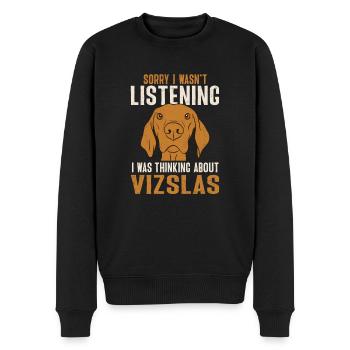 Ungarischer Vizsla, Ich habe über Vizslas nachgeda - Männer Premium Bio Pullover - Schwarz - Vorne - Nico (187cm)