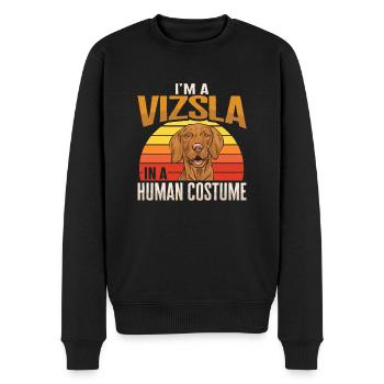 Ich bin ein Vizsla in einem menschlichen Kostüm Re - Männer Premium Bio Pullover - Schwarz - Vorne - Nico (187cm)