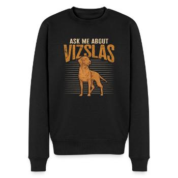 Posez-moi des questions sur vizsla hongroise de Vizsla - Pull Premium bio Homme - noir - Devant - Nico (187cm)