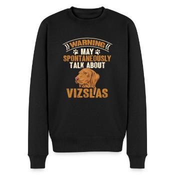 Vizsla Dog Hungarian Vizsla - Men's Premium Organic Jumper - black - Front - Nico (187cm)