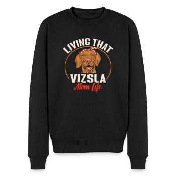 Vizsla Mama Hund Mama Ungarischer Vizsla - Männer Premium Bio Pullover - Schwarz - Vorne - Nico (187cm)