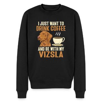 Vizsla Café Hongrois Vizsla - Pull Premium bio Homme - noir - Devant - Nico (187cm)