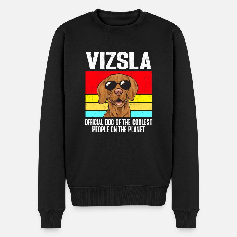 Vizsla Retro Vintage Ungarischer Vizsla - Männer Premium Bio Pullover - Schwarz