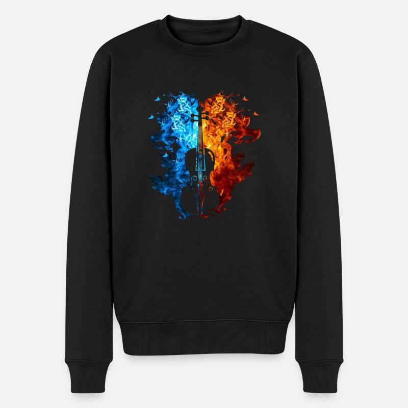 Fire Violin Flames Violoniste Violon - Pull Premium bio Homme - noir