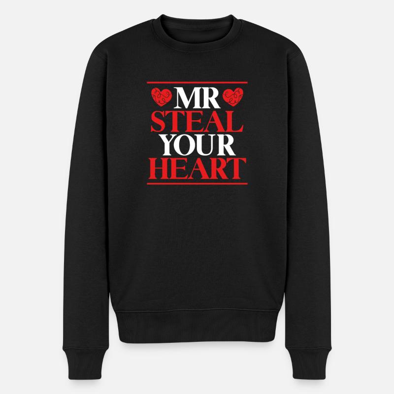 Herr, Stehle Dein Herz - Männer Premium Bio Pullover - Schwarz