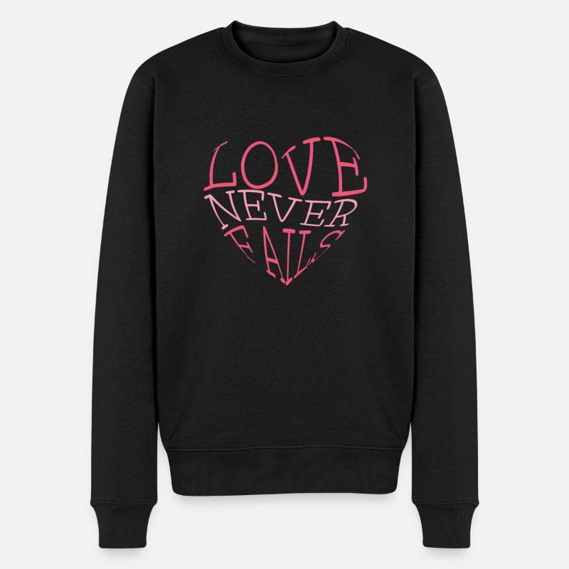 Liebe Versagt Nie - Männer Premium Bio Pullover - Schwarz