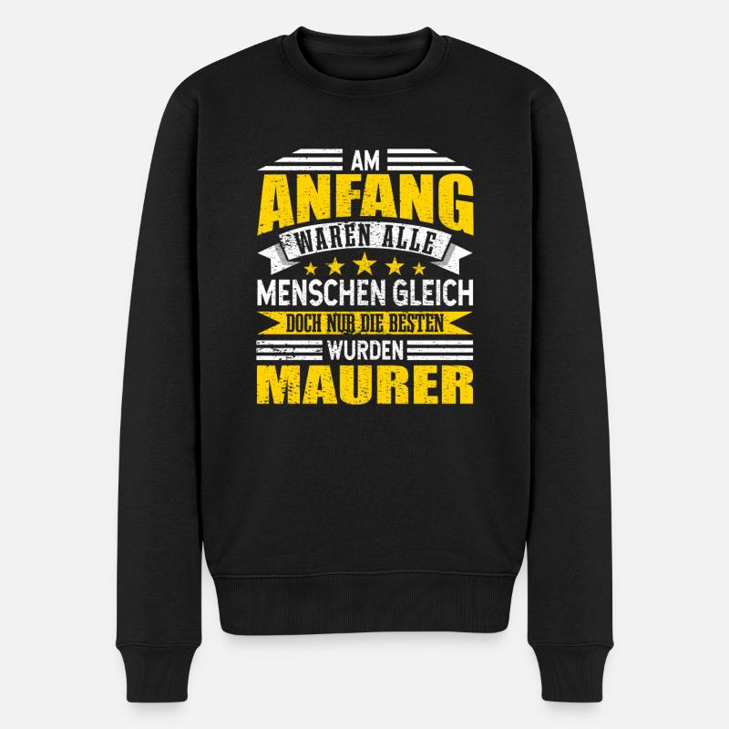 Maurer - Männer Premium Bio Pullover - Schwarz