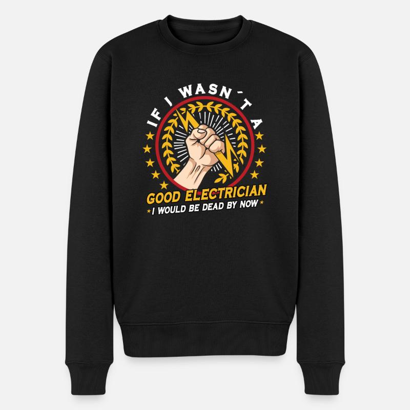 Electrician Electrical Engineer Lineman Electrical - Männer Premium Bio Pullover - Schwarz