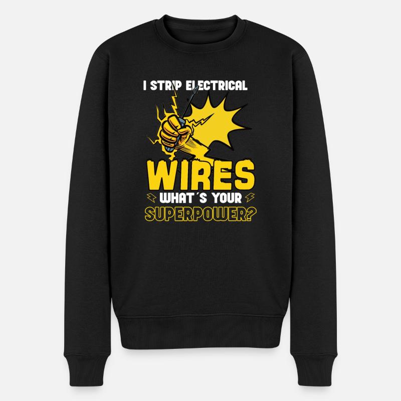 Electrician Electrical Engineer Lineman Electrical - Männer Premium Bio Pullover - Schwarz