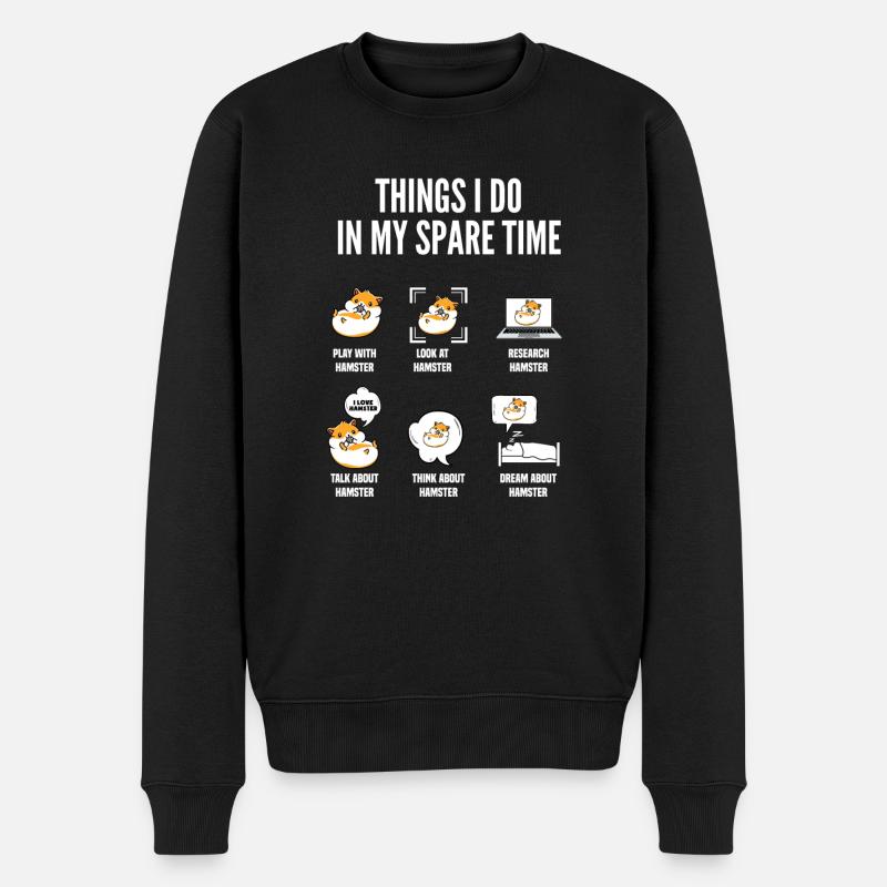 Lustiges Hamster Geschenk - Männer Premium Bio Pullover - Schwarz