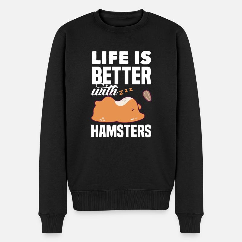 Funny Hamster Gift - Men's Premium Organic Jumper - black