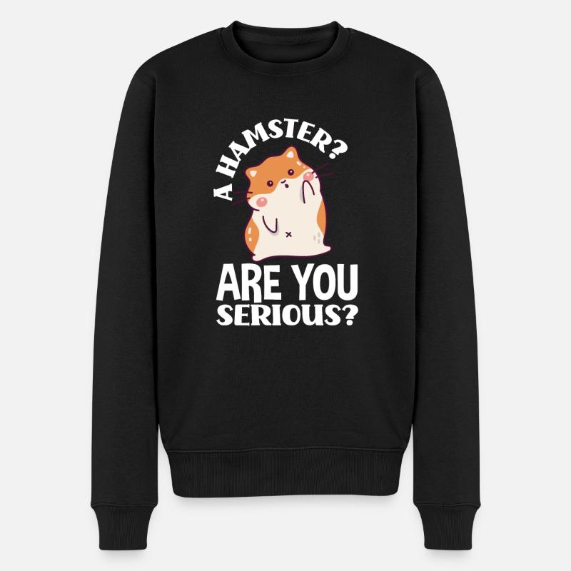 Funny Hamster Gift - Men's Premium Organic Jumper - black