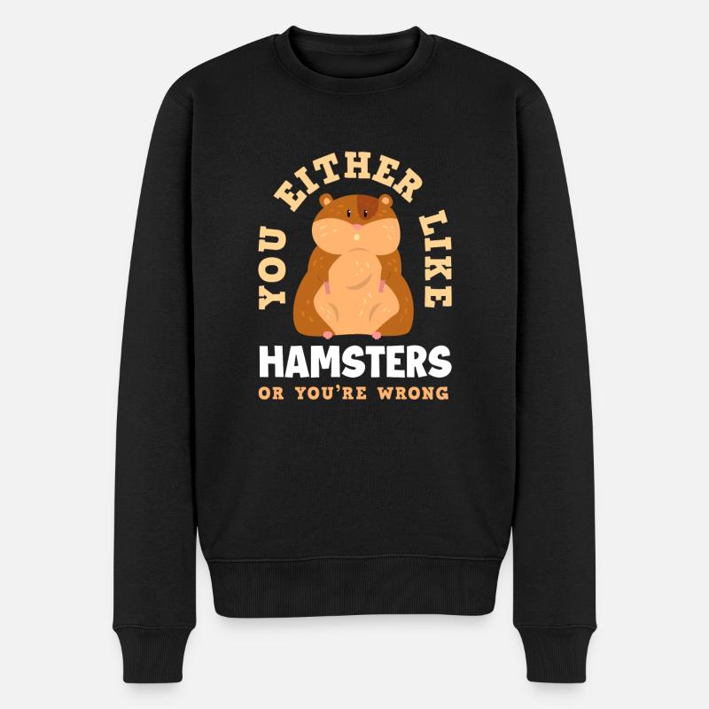 Lustiges Hamster Geschenk - Männer Premium Bio Pullover - Schwarz