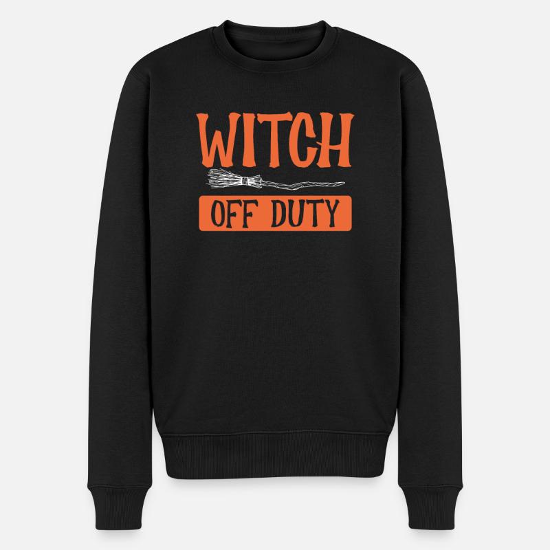 Hexe Außer Dienst - Männer Premium Bio Pullover - Schwarz