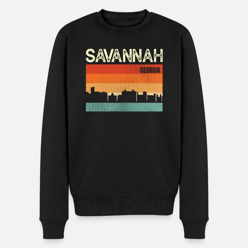 Savanne - Männer Premium Bio Pullover - Schwarz