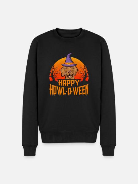 Vizsla Halloween Happy Howl-O-Ween - Men's Premium Organic Jumper - black
