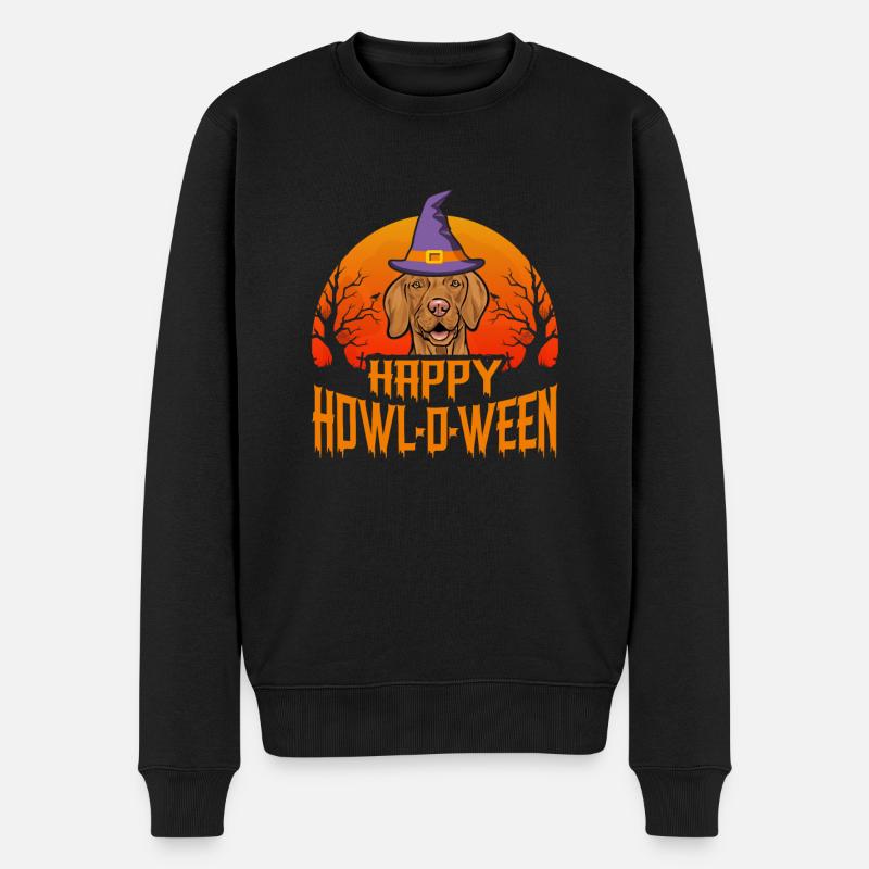 Vizsla Halloween Happy Howl-O-Ween - Pull Premium bio Homme - noir