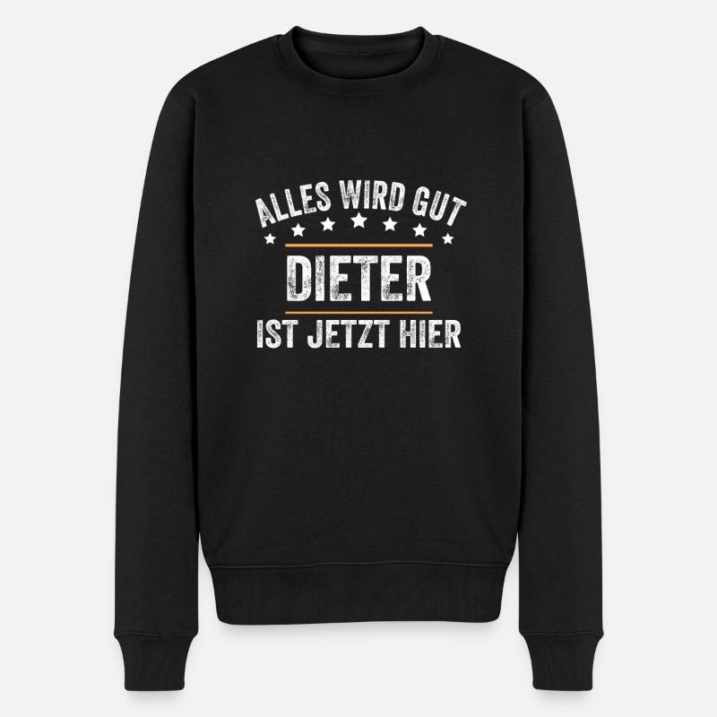 Dieter Vorname Name Geburtstag - Männer Premium Bio Pullover - Schwarz