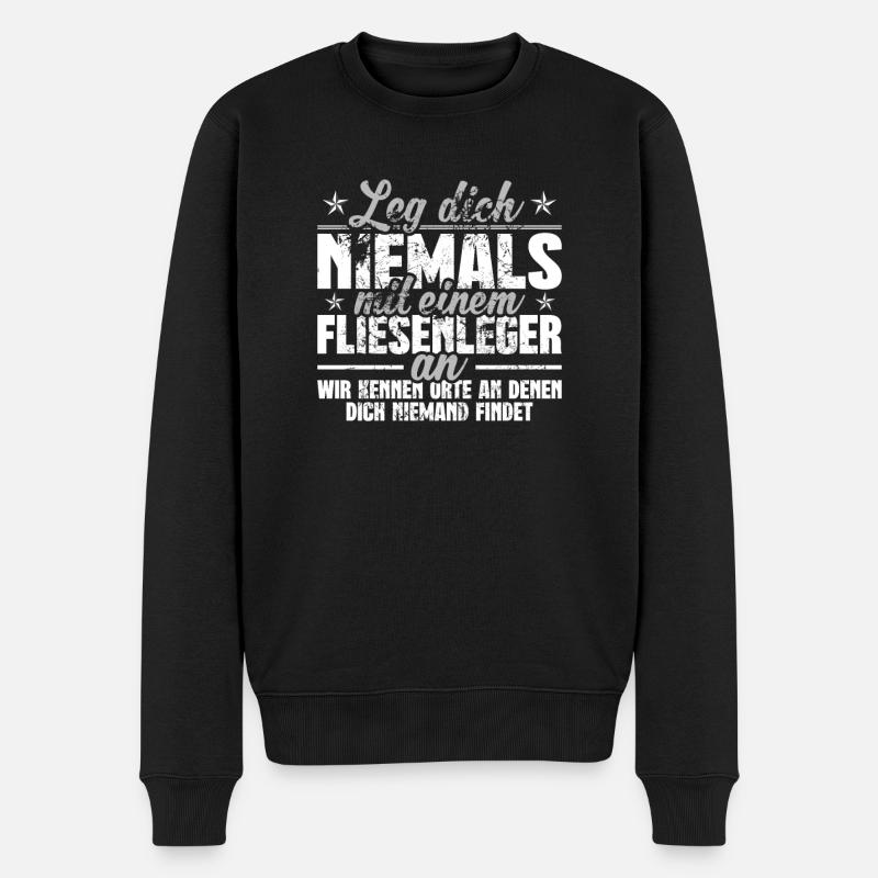 Fliesenleger - Männer Premium Bio Pullover - Schwarz