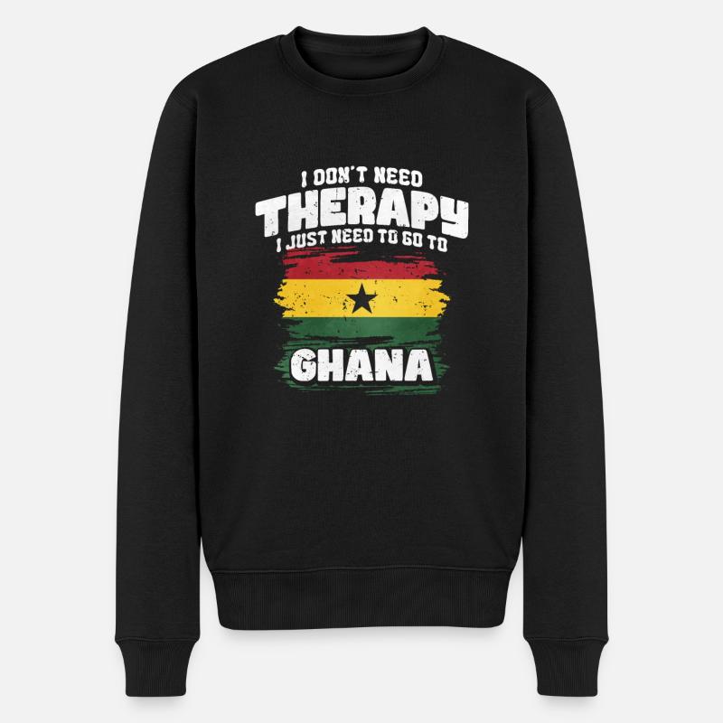 Ghana - Männer Premium Bio Pullover - Schwarz
