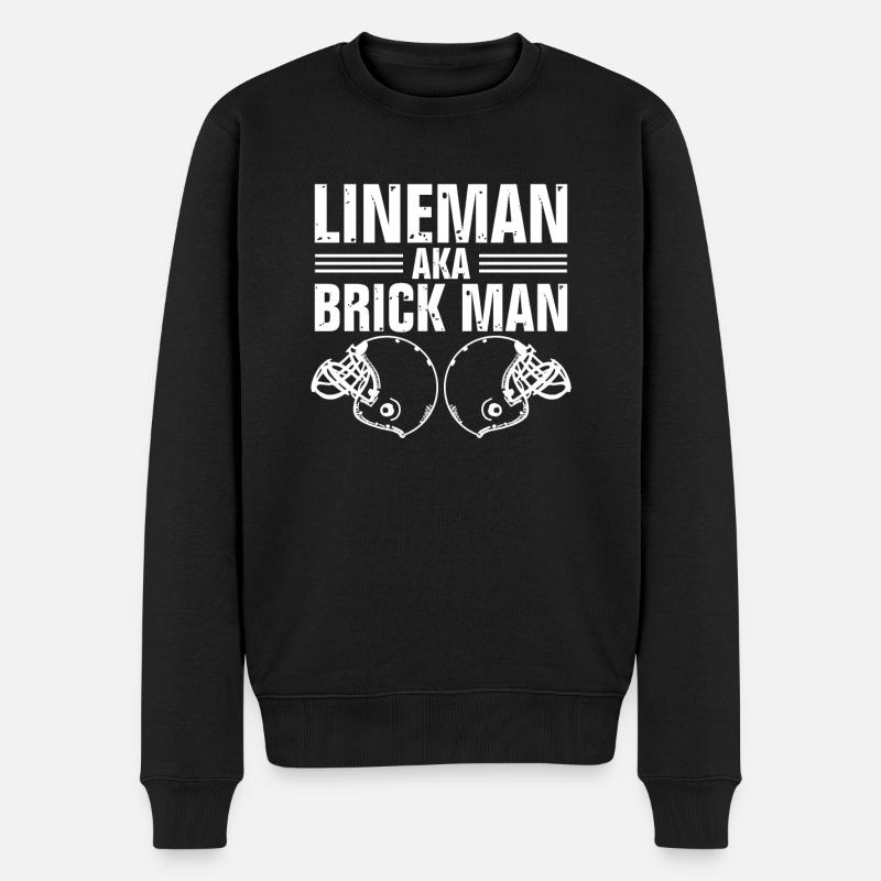 Lineman Aka Ziegelmann - Männer Premium Bio Pullover - Schwarz